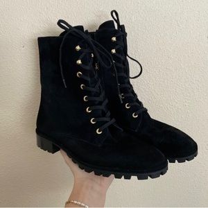 Laine suede combat boots